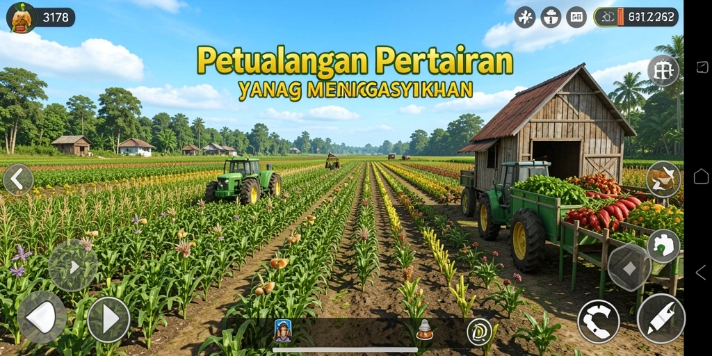 Tampilan menarik gameplay petualangan bertani di 3178.