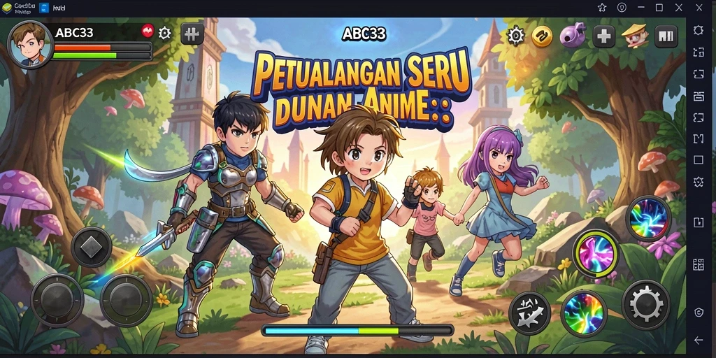 Tampilan gameplay seru ABC33 dengan karakter anime yang memukau.