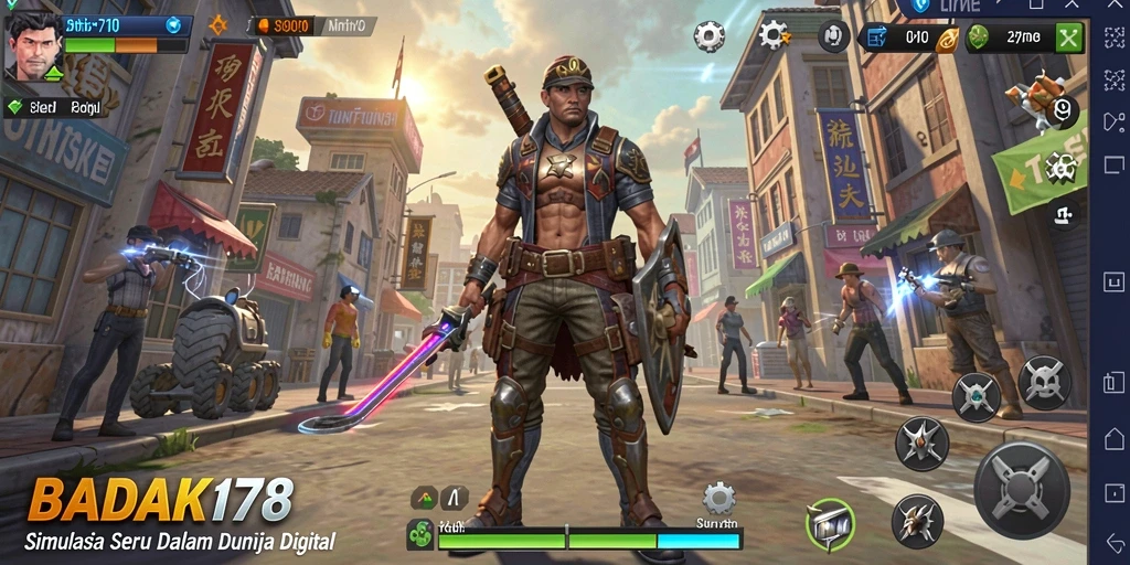 Tangkapan layar gameplay BADAK178 menampilkan interaksi antar karakter dalam simulasi.