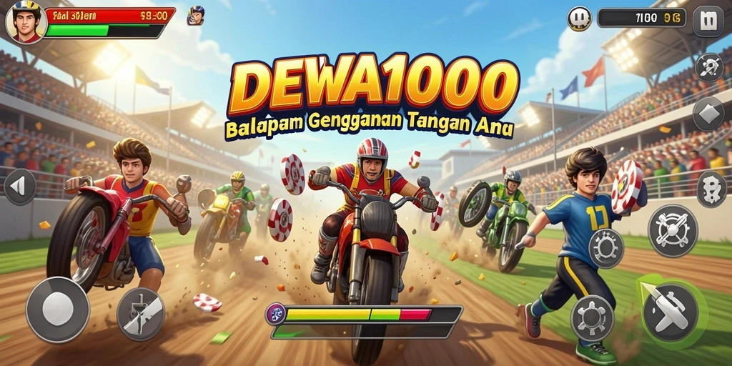 Tampilan seru gameplay balapan di DEWA1000.