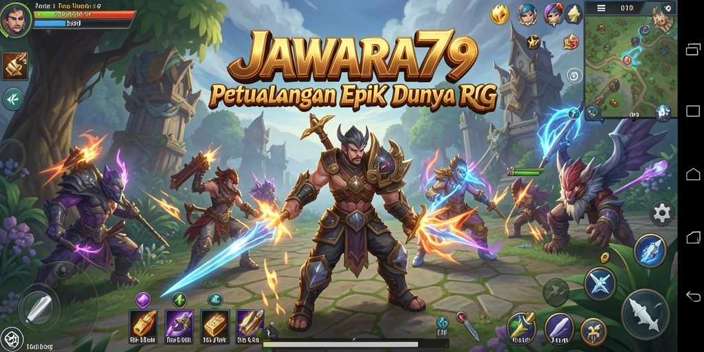 Screenshot utama JAWARA79 menampilkan aksi menarik dalam mekanika RPG.