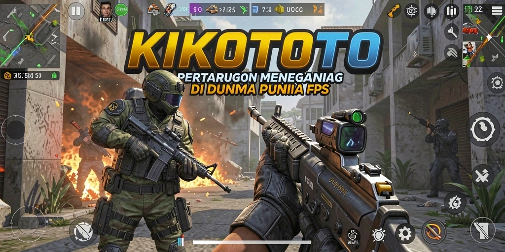 Screenshot gameplay menampilkan aksi tembak-menembak seru di KIKOTOTO.