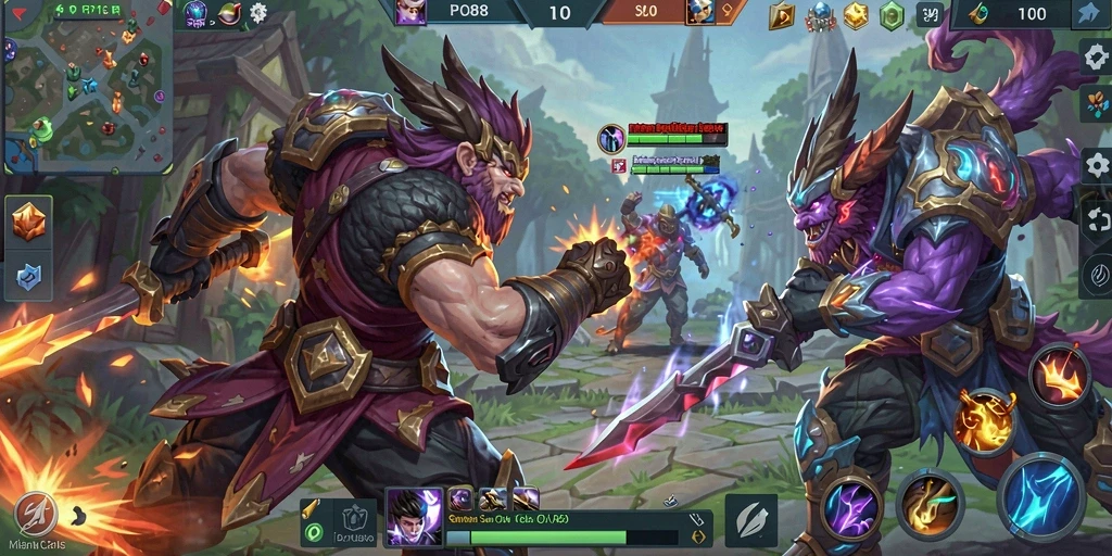 Tangkapan layar gameplay seru permainan LPO88 MOBA.