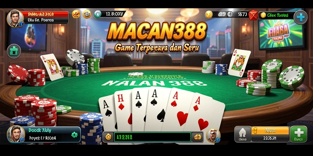Tampilan menarik dari gameplay Poker di MACAN388.