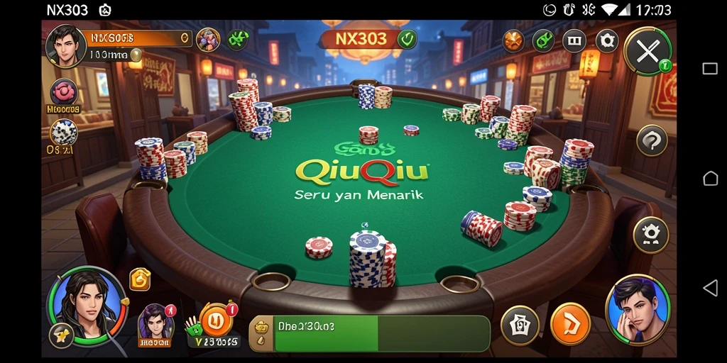 Tampilan gameplay seru dalam NX303 yang menampilkan momen QiuQiu.