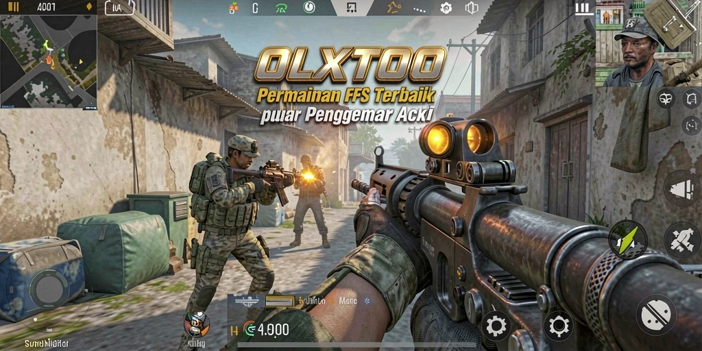 Screenshot dari gameplay intens OLXTOTO menunjukkan aksi tembak-menembak yang mendebarkan.