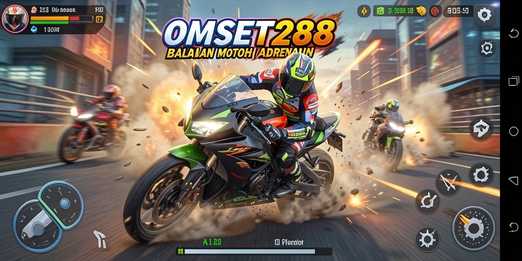 Tampilan gameplay seru dari balapan motor di OMSET288.