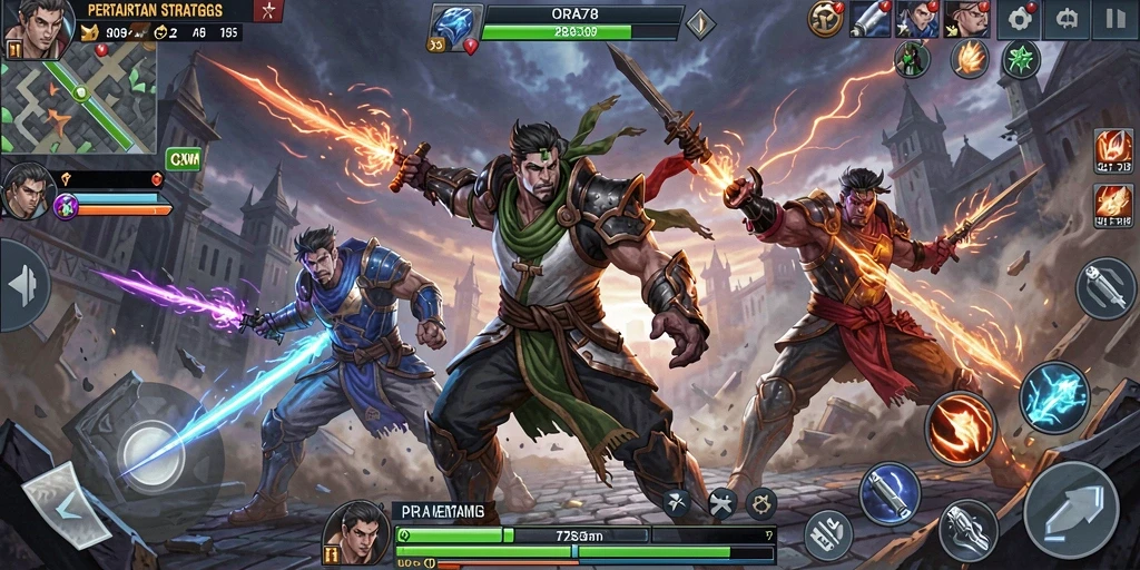 Tampilan menarik dari gameplay strategis ORA78 yang mendebarkan.