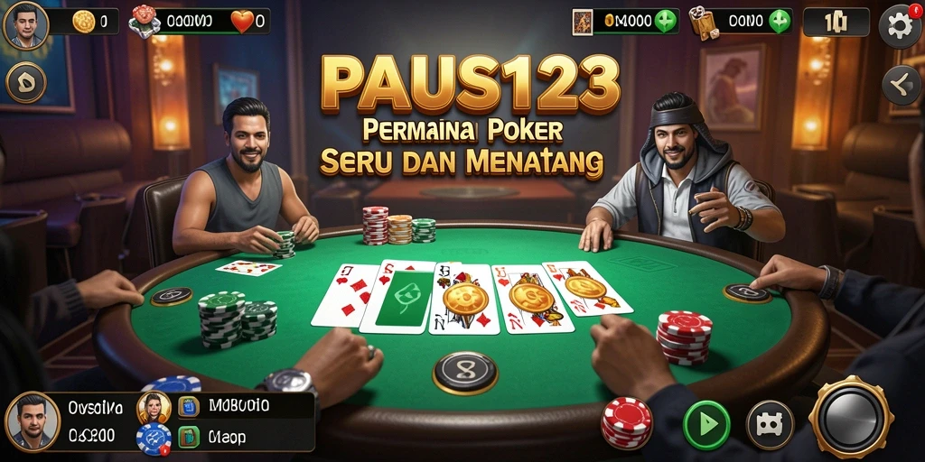 Tampilan menarik dari gameplay Poker di PAUS123.