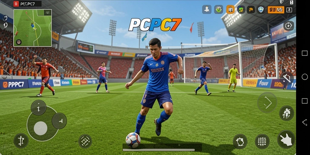 Tangkapan layar PCPC7 menunjukkan pertandingan olahraga yang intens dan seru.