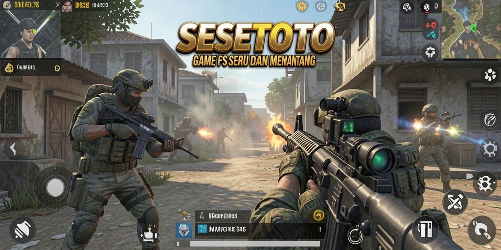 Gameplay SESETOTO menampilkan aksi tembak-menembak yang intens.