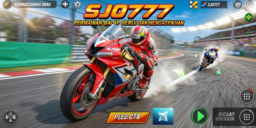 Tampilan menarik dari gameplay balap motor di SJO777.