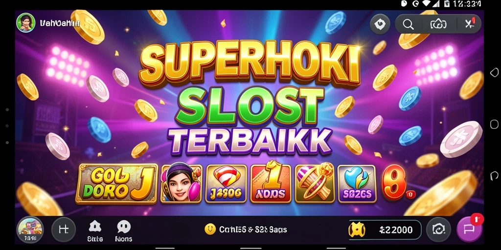 Screenshot gameplay SUPERHOKI yang menampilkan mesin slot yang menarik.