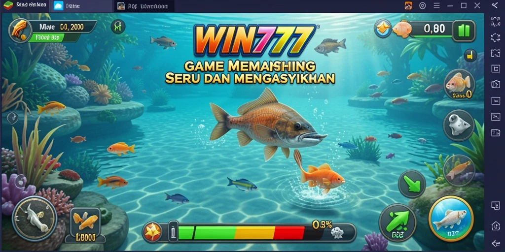 Screenshot gameplay WIN777 menampilkan aksi memancing yang seru.